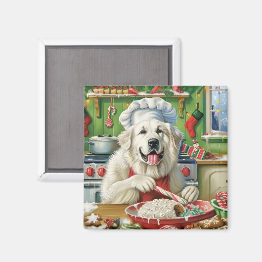 ピレネー素晴らしズホリデーベーキング:フェスティバルクリスマス マグネット (正面/裏面)