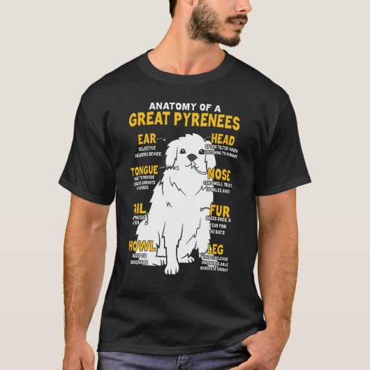 ピレネー素晴らしズ犬の解剖学 Tシャツ (正面)