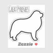 ピレネー素晴らしズ犬ブリードシルエットビニールステッカー シール (シート)