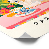 ピレネー素晴らしズ飲みコーヒー,おもしろい犬プリント, P ポスター (角)