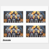 ピレネー素晴らしドッグスパンプキンハロウィンおもしろい 長方形シール (シート)