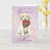 ピレネー素晴らしハートママ カード (黄色い花)