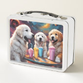ピレネー素晴らしママとミルクシェイクの子犬 メタルランチボックス (裏面)