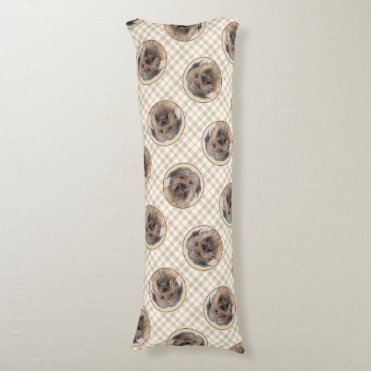 ピレネー絵を描アン・シェパードの長い毛に覆われた犬の芸術 ボディピロー (正面縦)