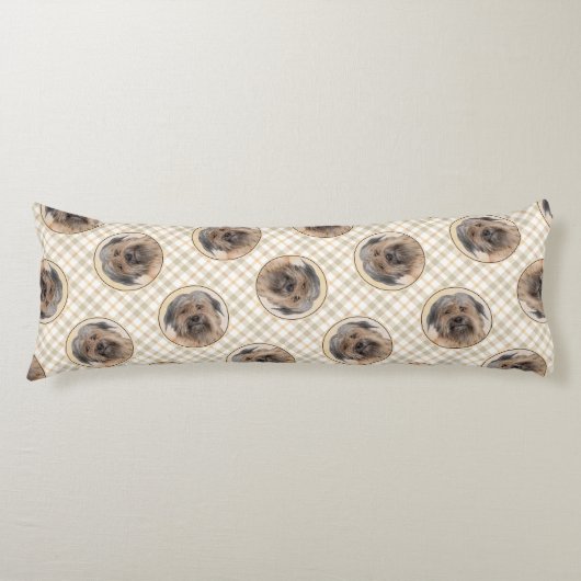 ピレネー絵を描アン・シェパードの長い毛に覆われた犬の芸術 ボディピロー (正面)