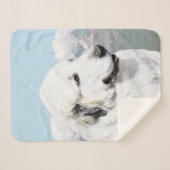ピレネ素晴らしーズ絵画ズ-オリジナルドッグアート シェルパブランケット (正面(横))