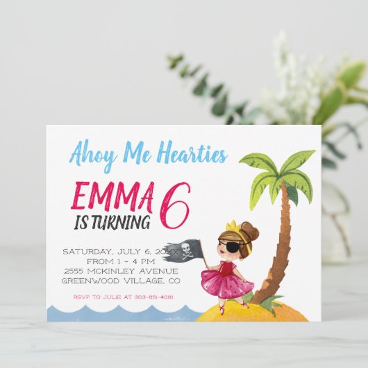 ピレートクイーンパーティの招待状 招待状 (スタンド正面)