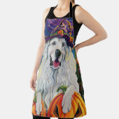 ピレ不気味ネー素晴らしドッグハロウィンウィッチカボチャ エプロン (インサイチュ)