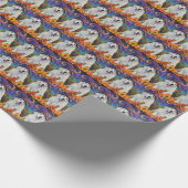 ピレ不気味ネー素晴らしドッグハロウィンウィッチカボチャ ラッピングペーパー (角)