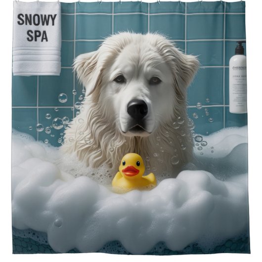 ピレ素晴らしネエススロッピースリーピーカワイイおもしろい シャワーカーテン (正面)