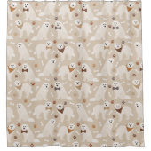 ピレ素晴らしネーの前足とボーンズのシャワーカーテン シャワーカーテン (正面)