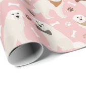 ピレ素晴らしネーの前足と骨のラッピング紙 ラッピングペーパー (ロールコーナー)