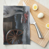 ピレ素晴らしネーススノースイクリスマスデコール キッチンタオル (四つ折り)