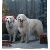 ピレ素晴らしネーススノースイクリスマスデコール シャワーカーテン (正面)