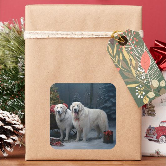 ピレ素晴らしネーススノースイクリスマスデコール スクエアシール (クリスマス)