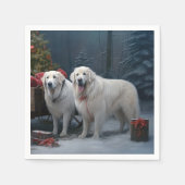 ピレ素晴らしネーススノースイクリスマスデコール スタンダードカクテルナプキン (正面)