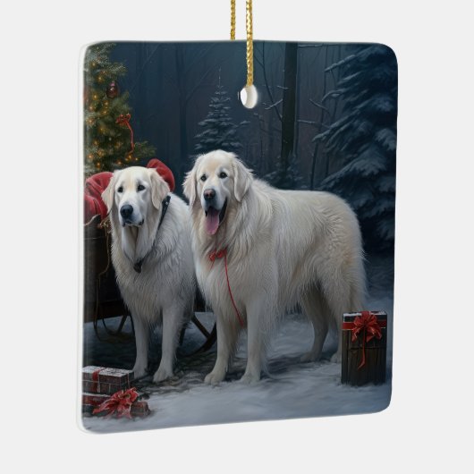 ピレ素晴らしネーススノースイクリスマスデコール セラミックオーナメント (右)