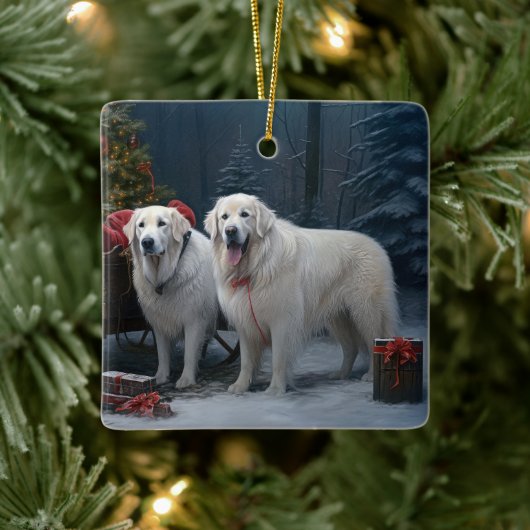 ピレ素晴らしネーススノースイクリスマスデコール セラミックオーナメント (ツリー)