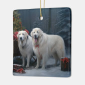 ピレ素晴らしネーススノースイクリスマスデコール セラミックオーナメント (左)