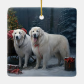 ピレ素晴らしネーススノースイクリスマスデコール セラミックオーナメント (裏面)