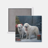 ピレ素晴らしネーススノースイクリスマスデコール マグネット (正面/裏面)