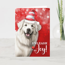 ピレ素晴らしネー犬がクリスマスを祝う シーズンカード