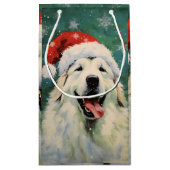 ピレ素晴らしネー犬のクリスマスブ絵を描ラシの塔 スモールペーパーバッグ (裏面)