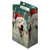ピレ素晴らしネー犬のクリスマスブ絵を描ラシの塔 スモールペーパーバッグ (正面アングル)