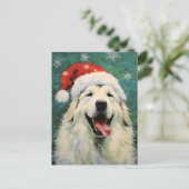 ピレ素晴らしネー犬のクリスマスブ絵を描ラシの塔 ポストカード (スタンド正面)