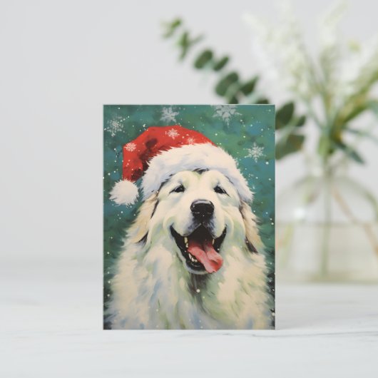 ピレ素晴らしネー犬のクリスマスブ絵を描ラシの塔 ポストカード (スタンド正面)