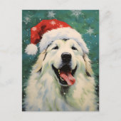 ピレ素晴らしネー犬のクリスマスブ絵を描ラシの塔 ポストカード (正面)