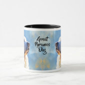 ピレ素晴らしネー犬の印象派絵を描 マグカップ (中央)