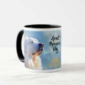 ピレ素晴らしネー犬の印象派絵を描 マグカップ (正面左)