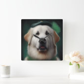 ピレ素晴らしネー犬の聖パトリックの日のドレス スクエア壁時計 (ホーム)