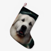 ピレ素晴らしネー犬の聖パトリックの日のドレス スモールクリスマスストッキング (正面 (吊り時))