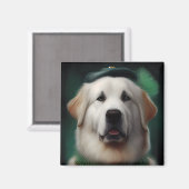 ピレ素晴らしネー犬の聖パトリックの日のドレス マグネット (正面/裏面)