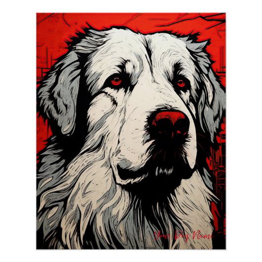 ピレ素晴らしネー犬、赤と黒003 – ウリズ ポスター (正面)