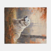 ピレ素晴らしネー紅葉秋インスパイア フリースブランケット (正面(横))