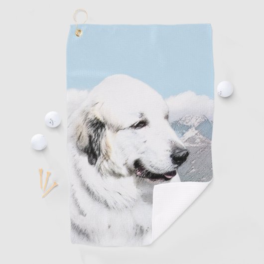 ピレ素晴らしネー絵画ズ – オリジナルドッグアート ゴルフタオル (インサイチュ)