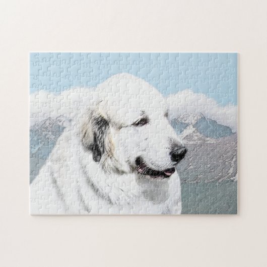 ピレ素晴らしネー絵画ズ – オリジナルドッグアート ジグソーパズル (横)