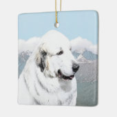 ピレ素晴らしネー絵画ズ – オリジナルドッグアート セラミックオーナメント (左)