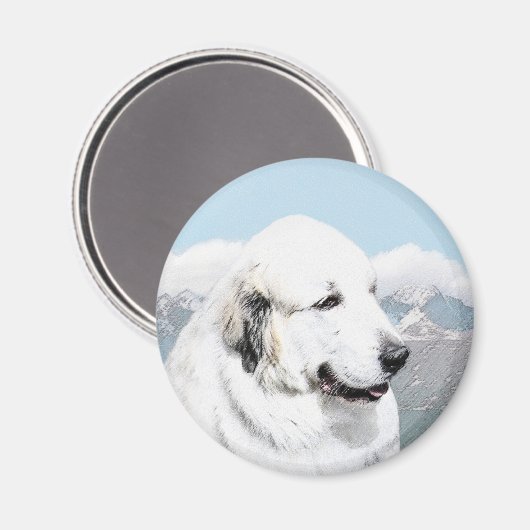 ピレ素晴らしネー絵画ズ – オリジナルドッグアート マグネット (正面/裏面)