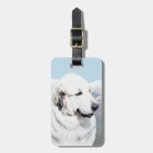ピレ素晴らしネー絵画ズ – オリジナルドッグアート ラゲッジタグ (正面縦)