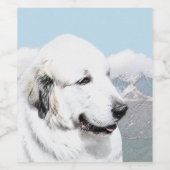 ピレ素晴らしネー絵画ズ – オリジナルドッグアート ワインラベル (シングルラベル)