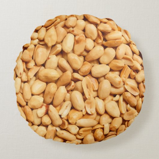 ピロおもしろいーのピーナッツ ラウンドクッション (正面)