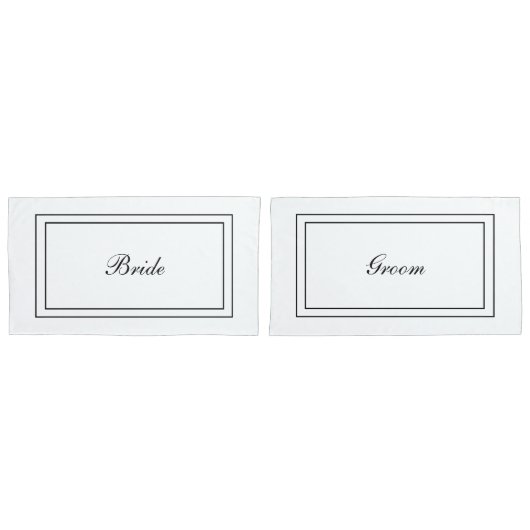 ピロウケースの花嫁と花婿 枕カバー (正面-セット)