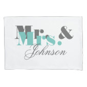 ピロパーソナライズされたーケースさん結婚 枕カバー (正面)