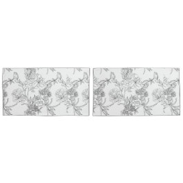 ピロロケース – 白黒フローラプリント 枕カバー