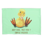 ピローおもしろいケース幸せダックカスタム文字とカラー 枕カバー (正面)