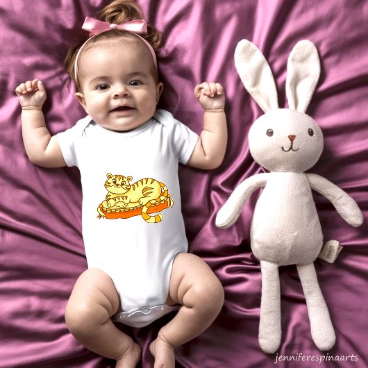 ピローアニメのオレンジミニティグレスおもしろい ベビーボディスーツ